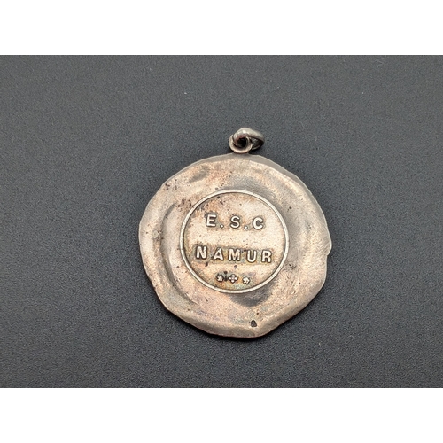 302 - Antique Sports Medal, Football. Unusual, Verso E.S.C Namur Plus Token of Membership of The Children'... 