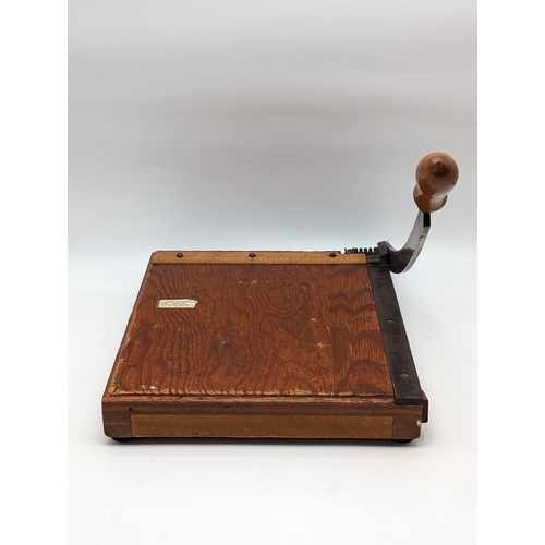 310 - Vintage Wooden Guillotine Board - 13x11
