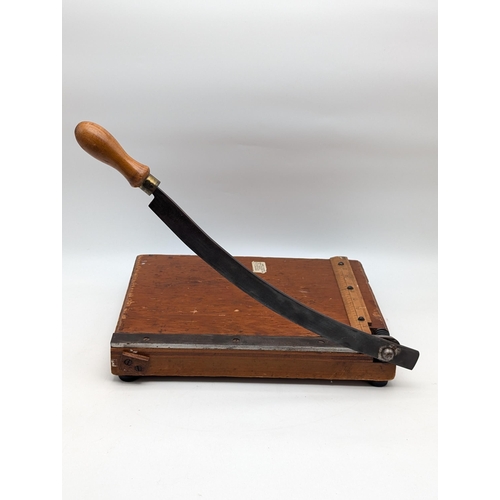 310 - Vintage Wooden Guillotine Board - 13x11