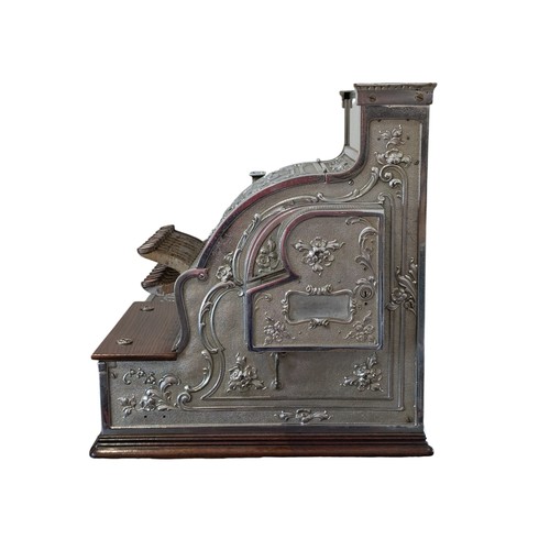 324 - Very Rare Antique National Cash Register, Model S 338DD H, Double Drawer Rare Model With Ticket Disp... 