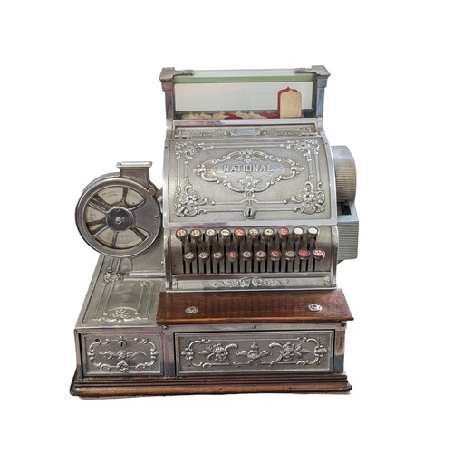 324 - Very Rare Antique National Cash Register, Model S 338DD H, Double Drawer Rare Model With Ticket Disp... 