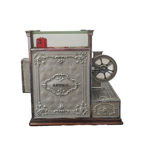 324 - Very Rare Antique National Cash Register, Model S 338DD H, Double Drawer Rare Model With Ticket Disp... 
