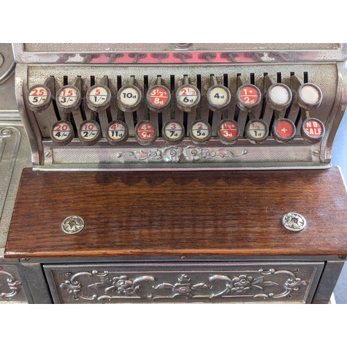 324 - Very Rare Antique National Cash Register, Model S 338DD H, Double Drawer Rare Model With Ticket Disp... 