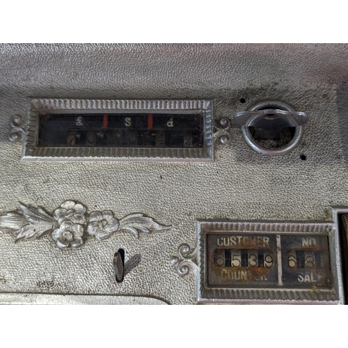 324 - Very Rare Antique National Cash Register, Model S 338DD H, Double Drawer Rare Model With Ticket Disp... 