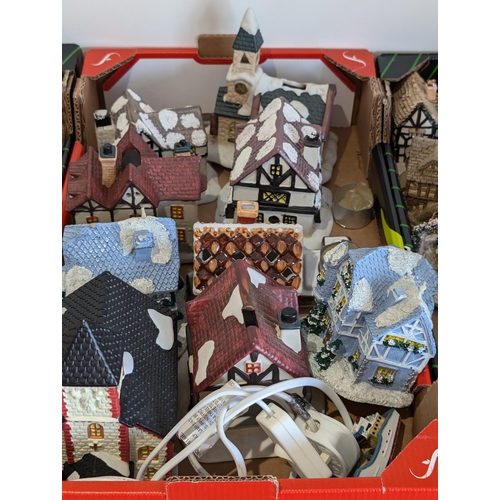 325 - Large Quantity (4) Boxes, Decorative Cottage Ornaments Various Brands