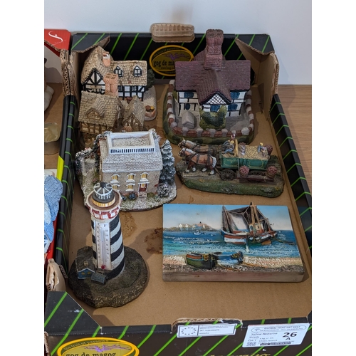 325 - Large Quantity (4) Boxes, Decorative Cottage Ornaments Various Brands