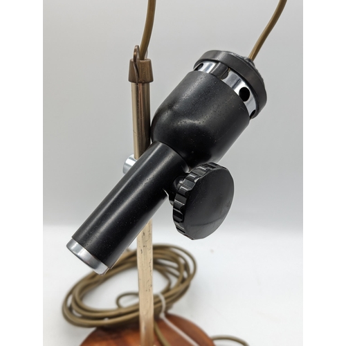 607 - Seldom Seen Cambridge Instruments Adjustable Inspection Lamp On Turned Hardwood Base, Quality Built ... 