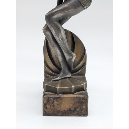 286 - Art Deco Style Figurine The Bather After Ferdinand Preiss 28cm Marked to Sculpture As Seen