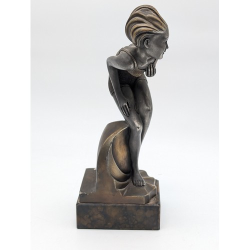 286 - Art Deco Style Figurine The Bather After Ferdinand Preiss 28cm Marked to Sculpture As Seen