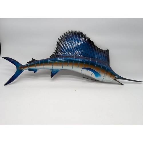 285 - Wooden Swordfish Decorative Wall Hanging -70cm