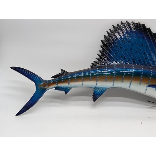 285 - Wooden Swordfish Decorative Wall Hanging -70cm