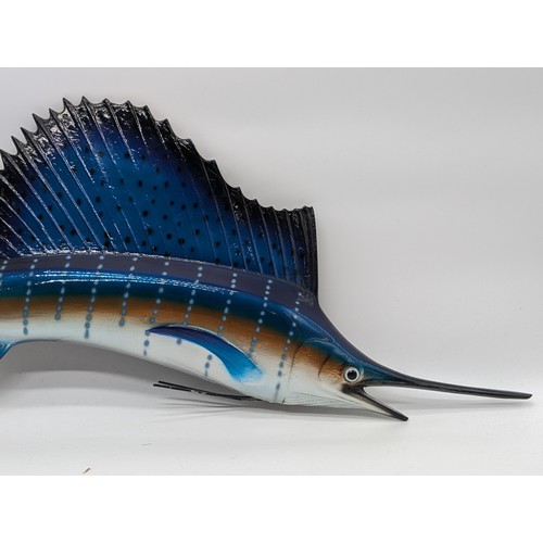 285 - Wooden Swordfish Decorative Wall Hanging -70cm