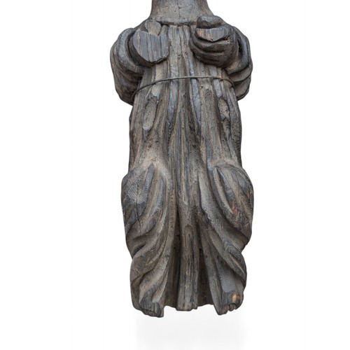 277 - Very Unusual Hand Carved Church Caryatid Appears to Be Oak, Was Believed to Have Been Mounted Intern... 
