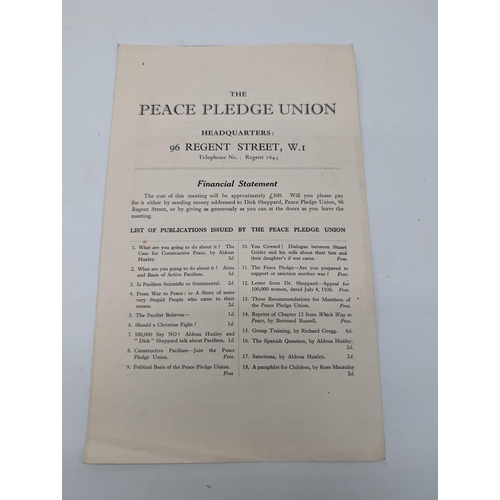 114 - Rare Signed Arthur Wragg - Murphy Review May 1939 Cover Detached But Complete, Peace Pledge Union 19... 