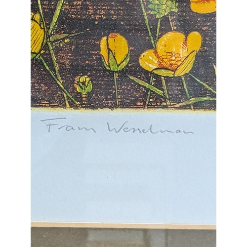 164 - Frans Wesselman Limited Edition Print Moorhens Signed Lower Right Edition Lower left 19x19