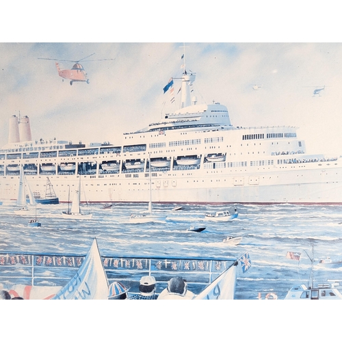 166M - Signed Framed Print Britannia Rules Christopher B Dee 30x24