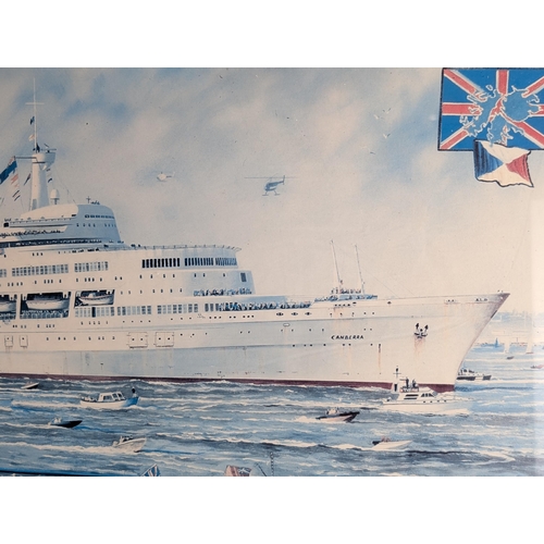 166M - Signed Framed Print Britannia Rules Christopher B Dee 30x24