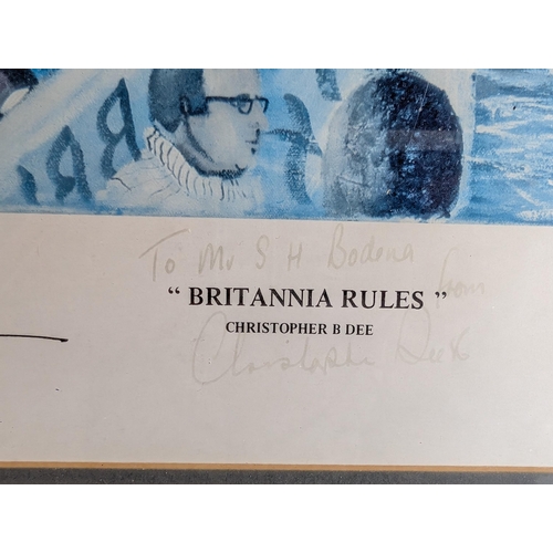 166M - Signed Framed Print Britannia Rules Christopher B Dee 30x24