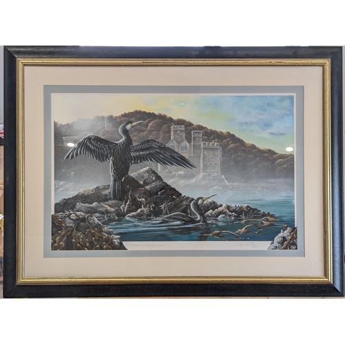 167 - Fabulous Cormorants At Dartmouth Castle Original Artwork, Signed Lower Right Neil Patey Excellent Ex... 