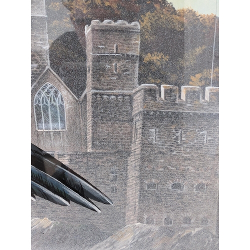 167 - Fabulous Cormorants At Dartmouth Castle Original Artwork, Signed Lower Right Neil Patey Excellent Ex... 