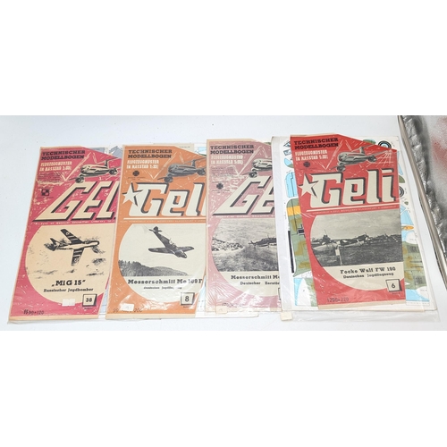 187 - Quantity (4) Appear to Be New & Complete Geli Technischer Modellbogen Paper Models MIG15, Messerschm... 