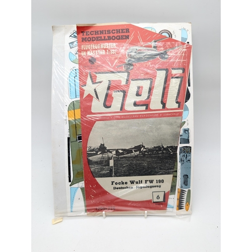 187 - Quantity (4) Appear to Be New & Complete Geli Technischer Modellbogen Paper Models MIG15, Messerschm... 