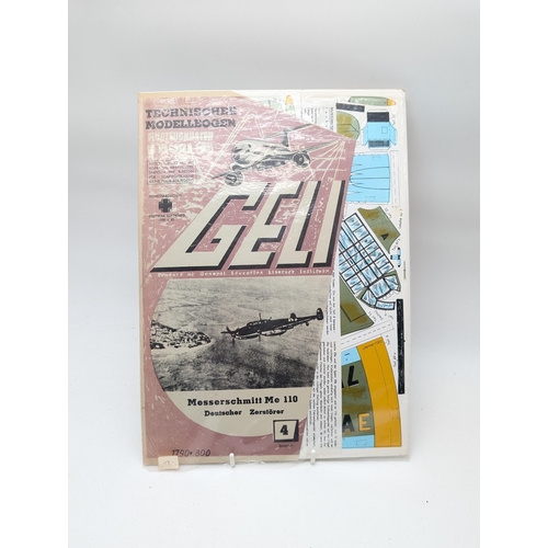 187 - Quantity (4) Appear to Be New & Complete Geli Technischer Modellbogen Paper Models MIG15, Messerschm... 