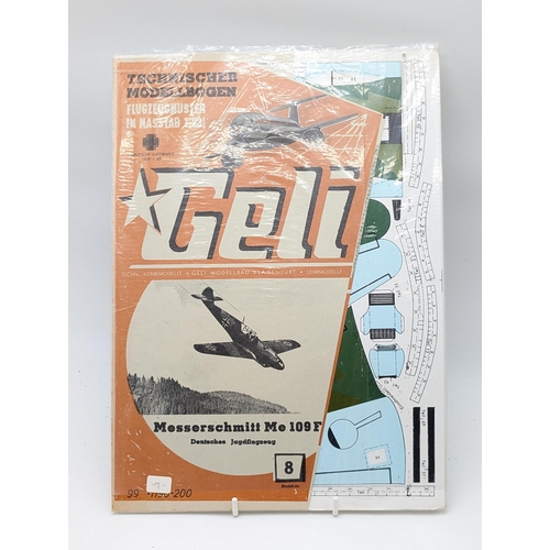 187 - Quantity (4) Appear to Be New & Complete Geli Technischer Modellbogen Paper Models MIG15, Messerschm... 