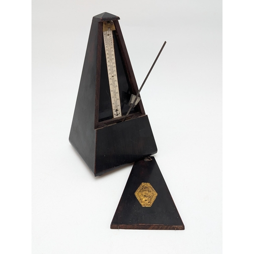 257 - Collectable Metronome Maelzel Paris, Tested & Working Some Scuffs to Outer Case