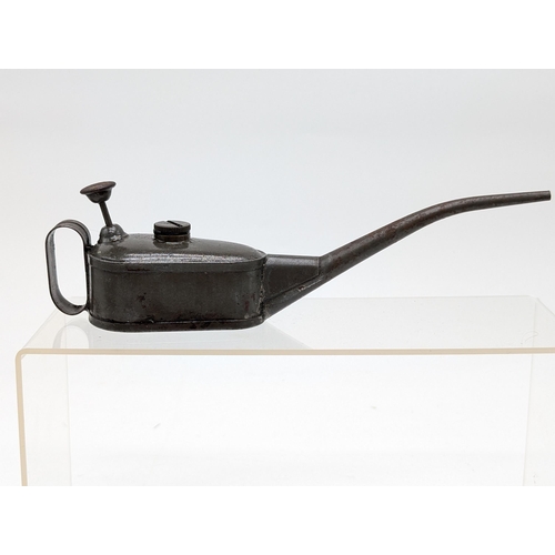 268 - Vintage 1/8 Braime Style Metal Oiler, Remarkable Condition For Age. 22cm.