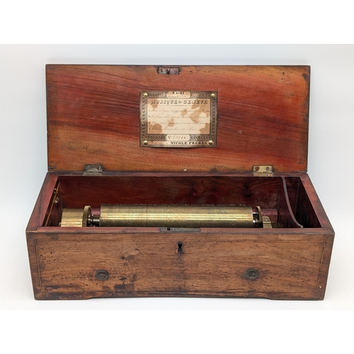 273 - Victorian Four Air Nicole Freres Cylinder Music Box No 27708, Tested and Working. Original Key, COnt... 
