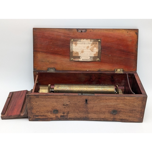 273 - Victorian Four Air Nicole Freres Cylinder Music Box No 27708, Tested and Working. Original Key, COnt... 