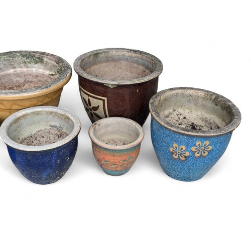 30 - Qty (8) Ceramic & Stoneware Garden Planters Largest 13.5x9.5