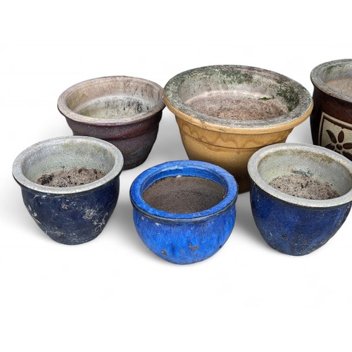 30 - Qty (8) Ceramic & Stoneware Garden Planters Largest 13.5x9.5