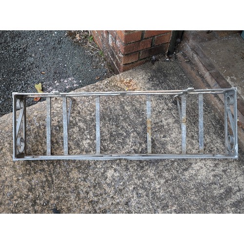 35 - Single Large Galvanised Wall Mounted Heavy Planter With Quality Scroll Work - Qty (1) 40x12x6