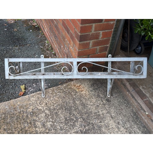 36 - Single Large Galvanised Wall Mounted Heavy Planter With Quality Scroll Work - Qty (1) 40x12x6