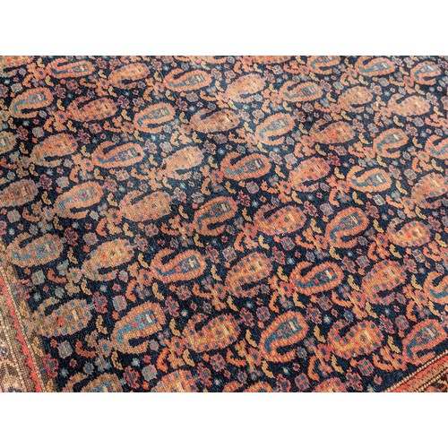 337 - Antique Hamadan Hand Knitted Persian Runner Carpet / Rug 118x325cm, Some Wear as Seen, Thinning and ... 
