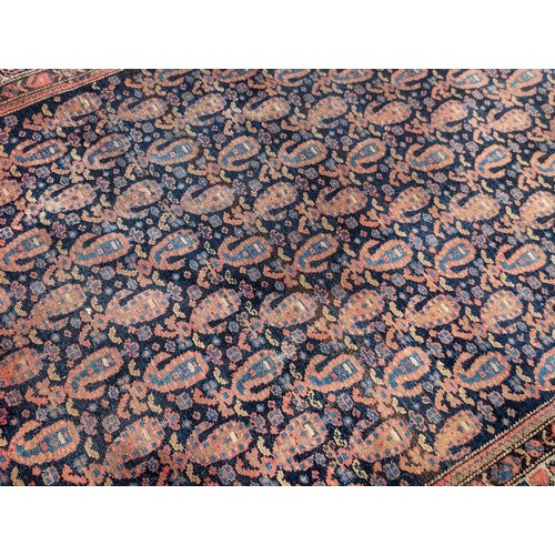 337 - Antique Hamadan Hand Knitted Persian Runner Carpet / Rug 118x325cm, Some Wear as Seen, Thinning and ... 