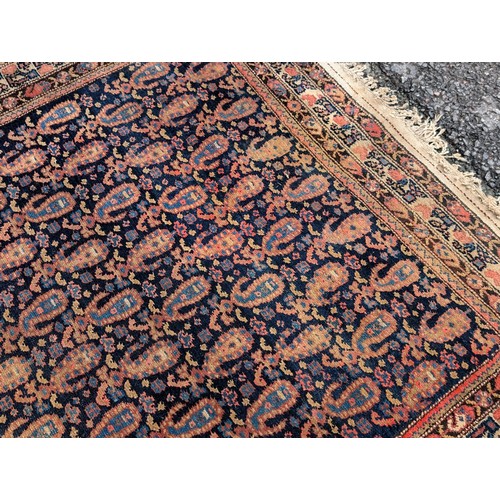 337 - Antique Hamadan Hand Knitted Persian Runner Carpet / Rug 118x325cm, Some Wear as Seen, Thinning and ... 