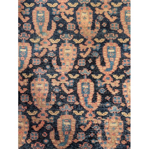 337 - Antique Hamadan Hand Knitted Persian Runner Carpet / Rug 118x325cm, Some Wear as Seen, Thinning and ... 