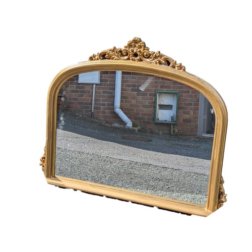 143 - Large Gilt Over Mantel Carved Mirror 40.5x35.5