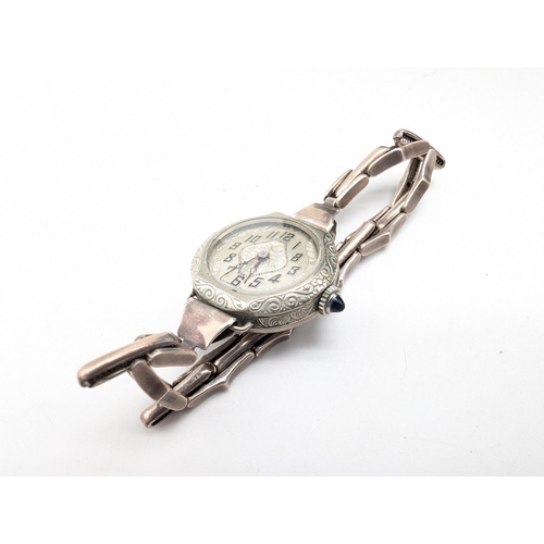 354 - Qty (2) Vintage Watches One Flambeau Watch Co Vintage Style Silver Bracelet Mechanical (working) Sek... 