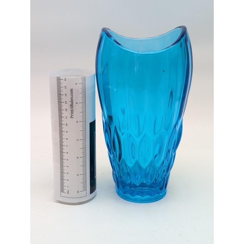 489 - Large Rudolfova Czeck Blue Vase 10