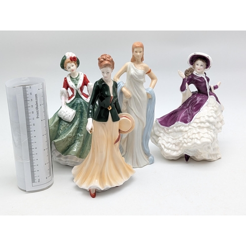 492 - Group (4) Royal Doulton / Worcester Figurines HN4558 / HN4757, Royal Worcester Margaret Figurine (No... 