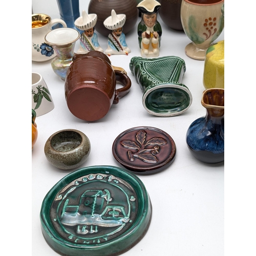 509 - Large Bundle Various Pottery Vases, Jugs Etc. West German, Cleverely Mouse Jug, Stoneware Jug Plus L... 