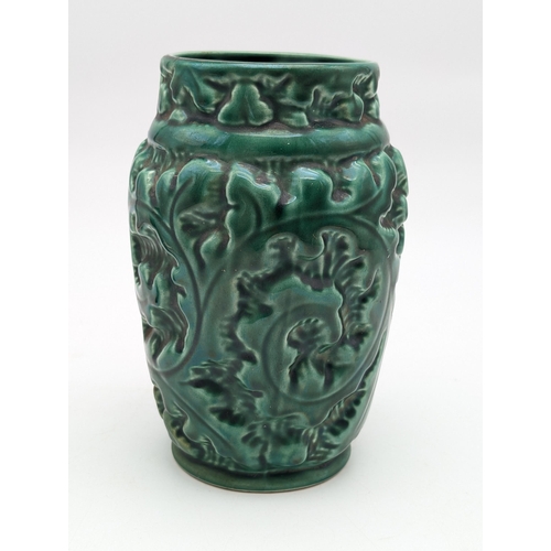 616 - Impressive Green Pottery Jug Marked 434 To Base, 15x20cm