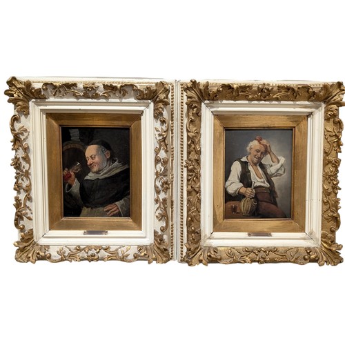 2 - Constantin / Konstantin Stoitzner, Portrait Pair, One Both Titled Verso, Austrian oils on panels, si... 