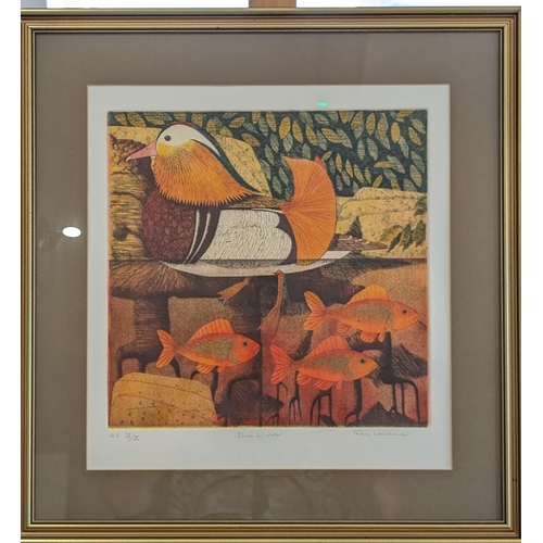 17 - Frans Wesselman Artists Proof 4/10 Duck In Water Signed Lower Right Edition Lower left 19x19