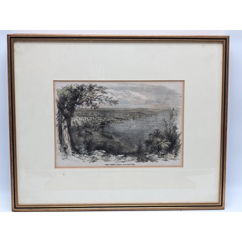 46 - English School 19C Sketches From Australia, Hand Coloured Engravings - Excellent Condition - Framed ... 