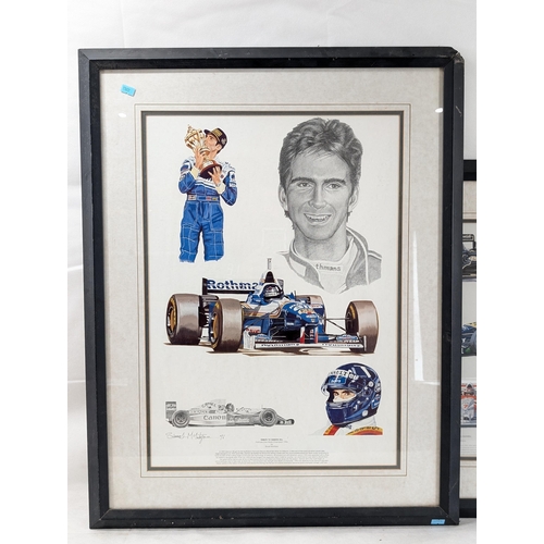 50 - Group Large Prints, Pictures. Inlcluding Vintage F1 Interest, Damon Hill, Nigel Mansell, Banksy Box ... 